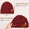 imageSukeen Winter Beanie for Men Women Fleece Lined Soft Warm Winter Hat Waterproof Cuffed Skull Cap for Cold WeatherWine Red