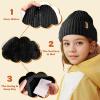 imageSukkeen Kids Winter Beanie Hat for Girls ampamp Boys  Warm Knitted Hat Age 310 Seepage Proof Skull Cap for Daily Outdoor UseBlack