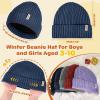 imageSukkeen Kids Winter Beanie Hat for Girls ampamp Boys  Warm Knitted Hat Age 310 Seepage Proof Skull Cap for Daily Outdoor UseBlue