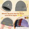 imageSukkeen Kids Winter Beanie Hat for Girls ampamp Boys  Warm Knitted Hat Age 310 Seepage Proof Skull Cap for Daily Outdoor UseGrey