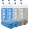 imageSukeen 4 Pack Cooling Towel 40quotx12quotIce TowelSoft Breathable Chilly TowelMicrofiber Towel for YogaSportRunningGymWorkoutCampingFitnessWorkout ampamp More ActivitiesGreyGreyBlueBlue