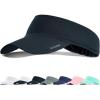 imageSukeen Cooling Stretchy Visor Free Size Cool Hat with UV Protection Brim Peak Vizor for Golf Tennis Cycling RunningBlack
