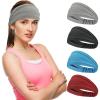 imageSukeen Cooling Workout Headbands Women Men Wide Stretchy NonSlip Moisture Wicking Hairband Sports Running Sweat BandsGreyBlackBlueRed Brown