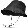 imageSukeen Lightweight Bucket Hat for Women QuickDry Hiking Hat Packable Foldable UV Sun Hat for Outdoor ActivitiesBlack