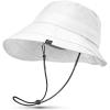 imageSukeen Lightweight Bucket Hat for Women QuickDry Hiking Hat Packable Foldable UV Sun Hat for Outdoor ActivitiesWhite