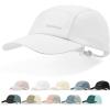 imageSukeen Lightweight Sun Hat for Women MenQuick Drying Baseball Cap UPF50 Running Hats Foldable Sport Cap for Outdoor DailyWhite