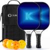 imageSukeen Pickleball Paddles Set of 2 Lightweight Fiberglass Pickleball Paddles Pickleball Paddle 13mm Power Honeycomb Core Pickleball Set with 4 Balls ampamp1 Bag
