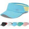 imageSukeen Sports Sun Visor Men Women Lightweight Portable Cooling Stretchy Visor Hat for Running Golf Daily WearBlueYellow