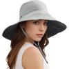 imageSukeen Wide Brim Sun Hats for Women Men Double Sided Wearing Fishing Hats UPF50 Cooling Bucket Hat for Beach Hiking OutdoorGrey
