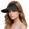 imageSukeen Wide Brim Sun Visor Hat for WomenUPF50 Seamless Sun Hats Lightweight Sports Cap Foldable Ponytail Hat for OutdoorBlack