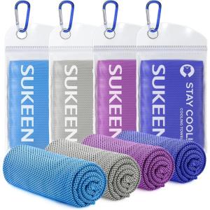 imageSukeen 4 Pack Cooling Towel 40quotx12quotIce TowelSoft Breathable Chilly TowelMicrofiber Towel for YogaSportRunningGymWorkoutCampingFitnessWorkout ampamp More ActivitiesBlueGreyPurpleDark Blue