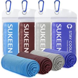 imageSukeen 4 Pack Cooling Towel 40quotx12quotIce TowelSoft Breathable Chilly TowelMicrofiber Towel for YogaSportRunningGymWorkoutCampingFitnessWorkout ampamp More ActivitiesDark BlueGreyBrownBlue
