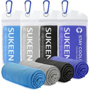 imageSukeen 4 Pack Cooling Towel 40quotx12quotIce TowelSoft Breathable Chilly TowelMicrofiber Towel for YogaSportRunningGymWorkoutCampingFitnessWorkout ampamp More ActivitiesBlueGreyRoyal BlueBlack