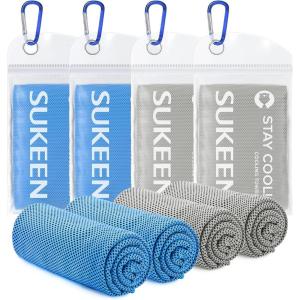 imageSukeen 4 Pack Cooling Towel 40quotx12quotIce TowelSoft Breathable Chilly TowelMicrofiber Towel for YogaSportRunningGymWorkoutCampingFitnessWorkout ampamp More ActivitiesGreyGreyBlueBlue