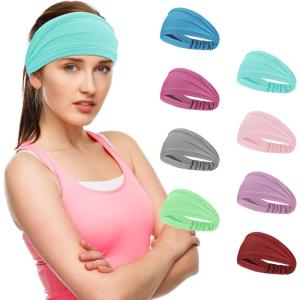 imageSukeen Cooling Workout Headbands Women Men Wide Stretchy NonSlip Moisture Wicking Hairband Sports Running Sweat BandsBlackBlueRose RedDark GrayMacaron BlueMacaron PinkMacaron Mint GreenLavender