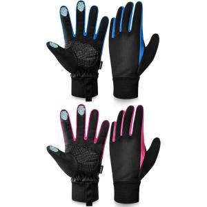 imageSukeen Kids Winter Warm Gloves for Boys Girls Windproof PU Cold Weather Gloves Aged 414 AntiSlip Gloves for Cycling Outdoor