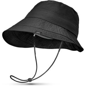 imageSukeen Lightweight Bucket Hat for Women QuickDry Hiking Hat Packable Foldable UV Sun Hat for Outdoor ActivitiesBlack