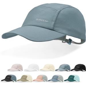 imageSukeen Lightweight Sun Hat for Women MenQuick Drying Baseball Cap UPF50 Running Hats Foldable Sport Cap for Outdoor DailyGrayish Blue