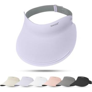 imageSukeen Wide Brim Sun Visor Hat for Women MenUPF50 Seamless Sun Hats Foldable Ponytail Beach Hats for Daily Outdoor SportPurple