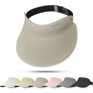 imageSukeen Wide Brim Sun Visor Hat for Women MenUPF50 Seamless Sun Hats Foldable Ponytail Beach Hats for Daily Outdoor SportWarm Gray