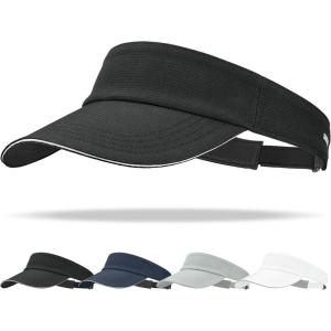 imageSukeen Womens Adjustable Fit Runners Lightweight Comfort Performance Visor Sports Sun Visor One Size Fits MostBlack