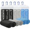 imageSukeen Cooling TowelInstant Evaporative Cooling for SportsYogaGolfGymNeckWorkout and More40x 12Light GrayBlackBlue