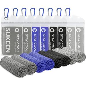 imageSukeen Cooling Towel 40quotx12quot for Neck ampamp Head  Soft Breathable Chilly Sweat Towel for Yoga Golf Gym Camping Running Workout ampamp More Activities2dark Grey2dark Blue2grey2black