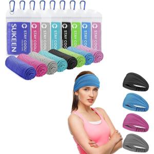imageSukeen Cooling TowelInstant Evaporative Cooling for SportsYoga Cooling Workout Headbands Women Men Stretchy NonSlip Moisture Wicking Sweatbands