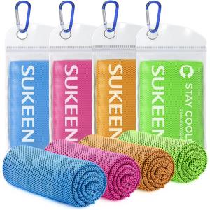imageSukeen Cooling Towels 6 Pack 40quotx 12quot Cooling Towels for Neck and Face Cooling Rags Lightweight Soft Breathable Towels for Yoga Sport Workout Running Gym Camping FitnessLake Bluepinkorangegreen