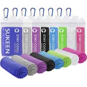 imageSukeen Cooling Towels 6 Pack 40quotx 12quot Cooling Towels for Neck and Face Cooling Rags Lightweight Soft Breathable Towels for Yoga Sport Workout Running Gym Camping FitnessDark Bluegreypurpleblackbluegreenwhitepink