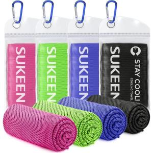 imageSukeen Cooling Towels 6 Pack 40quotx 12quot Cooling Towels for Neck and Face Cooling Rags Lightweight Soft Breathable Towels for Yoga Sport Workout Running Gym Camping FitnessPinkgreendark Blueblack
