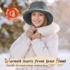 imageSukeen Fuzzy Bucket Hat for Women Wide Brim Faux Fur Winter Warm Hat Fluffy Teddy Sherpa Fisherman Cap for LadyGrey