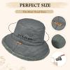imageSukeen Fuzzy Bucket Hat for Women Wide Brim Faux Fur Winter Warm Hat Fluffy Teddy Sherpa Fisherman Cap for LadyGrey
