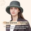 imageSukeen Fuzzy Bucket Hat for Women Wide Brim Faux Fur Winter Warm Hat Fluffy Teddy Sherpa Fisherman Cap for LadyGrey