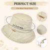 imageSukeen Fuzzy Bucket Hat for Women Wide Brim Faux Fur Winter Warm Hat Fluffy Teddy Sherpa Fisherman Cap for LadyOffwhite