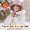 imageSukeen Fuzzy Bucket Hat for Women Wide Brim Faux Fur Winter Warm Hat Fluffy Teddy Sherpa Fisherman Cap for LadyPink