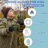 imageSukeen Kids Winter Gloves 2 Pack Soft Warm Gloves AntiSlip Touchscreen Gloves for Kids Windproof Kids Gloves Winter for Boys Girls Winter Gloves Kids Sports Running Cycling Red M Green L