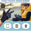 imageSukeen Kids Winter Gloves 2 Pack Soft Warm Gloves AntiSlip Touchscreen Gloves for Kids Windproof Kids Gloves Winter for Boys Girls Winter Gloves Kids Sports Running Cycling Blue M Red L