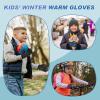 imageSukeen Kids Winter Gloves 2 Pack Soft Warm Gloves AntiSlip Touchscreen Gloves for Kids Windproof Kids Gloves Winter for Boys Girls Winter Gloves Kids Sports Running Cycling Blue M Red L
