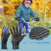 imageSukeen Kids Winter Gloves 2 Pack Soft Warm Gloves AntiSlip Touchscreen Gloves for Kids Windproof Kids Gloves Winter for Boys Girls Winter Gloves Kids Sports Running Cycling Blue M Red L