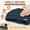 imageSukeen Kids Winter Hat Chenille Knit Beanie Hat with Lined for Girls Boys Toddlers Ages 38 Warm Skull Caps for OurdoorBlue