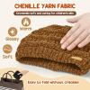 imageSukeen Kids Winter Hat Chenille Knit Beanie Hat with Lined for Girls Boys Toddlers Ages 38 Warm Skull Caps for OurdoorBrown