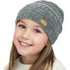 imageSukeen Kids Winter Hat Chenille Knit Beanie Hat with Lined for Girls Boys Toddlers Ages 38 Warm Skull Caps for OurdoorGray