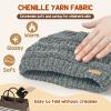 imageSukeen Kids Winter Hat Chenille Knit Beanie Hat with Lined for Girls Boys Toddlers Ages 38 Warm Skull Caps for OurdoorGray