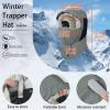 imageSukeen Lightweight Trapper Hats for Women Men Waterproof Bomber Hats Windproof Winter Warm Hat with Ear Flaps and MaskGray