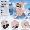 imageSukeen Lightweight Trapper Hats for Women Men Waterproof Bomber Hats Windproof Winter Warm Hat with Ear Flaps and MaskPink