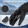 imageSukeen Winter Gloves Men Women 3M Thinsulate Thermal Gloves Touchscreen WaterResistant Snow Ski Glove for Cold WeatherBlack
