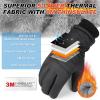 imageSukeen Winter Gloves Men Women 3M Thinsulate Thermal Gloves Touchscreen WaterResistant Snow Ski Glove for Cold WeatherBlack