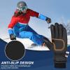 imageSukeen Winter Gloves Men Women 3M Thinsulate Thermal Gloves Touchscreen WaterResistant Snow Ski Glove for Cold WeatherBlack