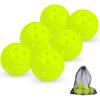 imageSukeen Pickleball Balls Outdoor Crack Resistant 40 Holes Seamless Pickleballs High Visibility Pickle Balls with Mesh Bag